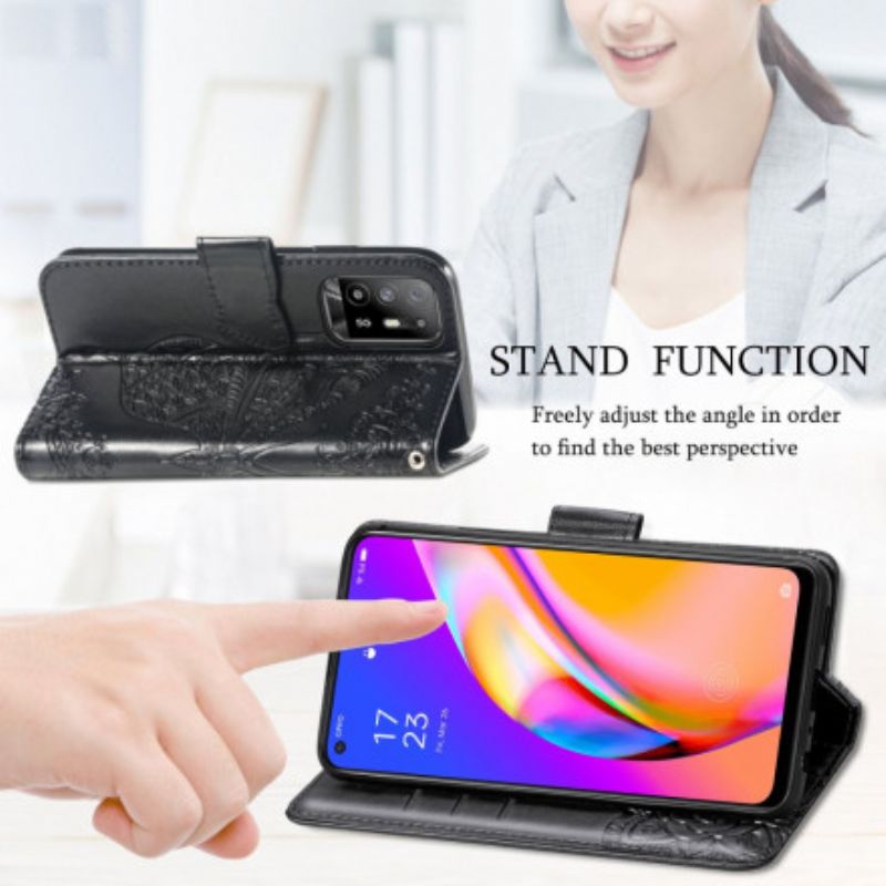 Kožené Puzdro Oppo A94 5G Polovičné Motýle
