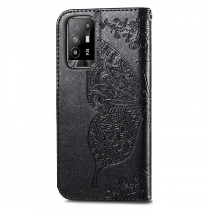 Kožené Puzdro Oppo A94 5G Polovičné Motýle