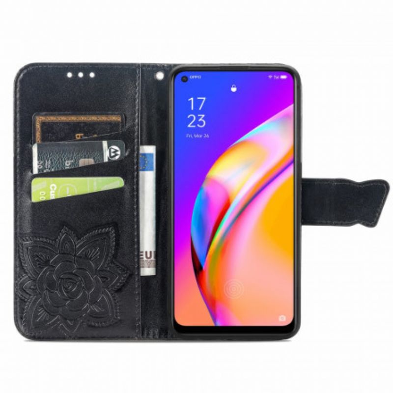 Kožené Puzdro Oppo A94 5G Polovičné Motýle