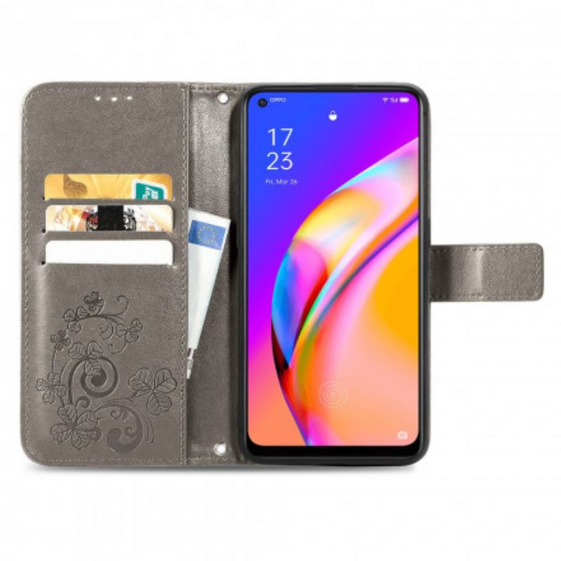 Kožené Puzdro Oppo A94 5G Štvorlístok