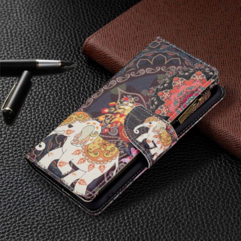 Kožené Puzdro Oppo A94 5G Vrecko Na Zips Slona