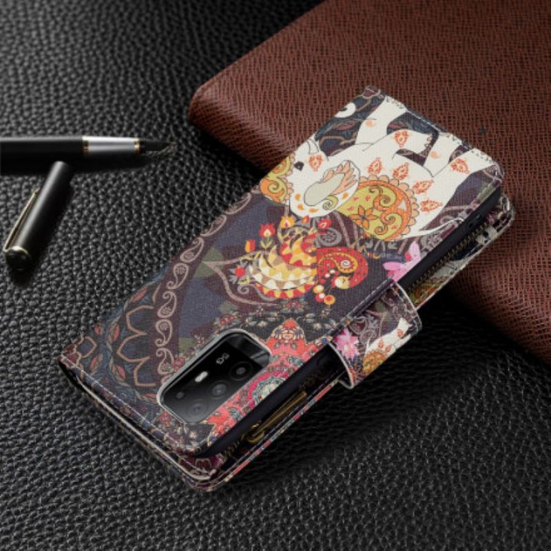 Kožené Puzdro Oppo A94 5G Vrecko Na Zips Slona