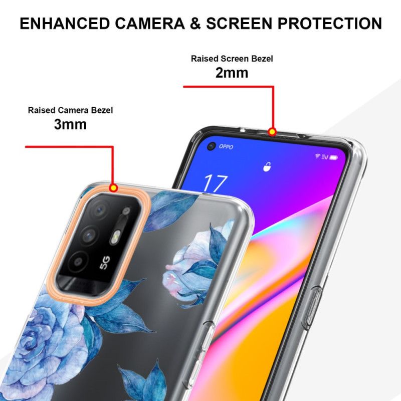 Kryt Oppo A94 5G Bezšvové Kvety Pivonky