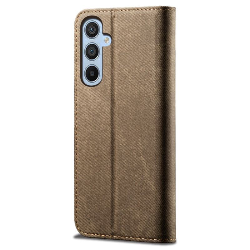 Kožené Puzdro Samsung Galaxy S24 Fe Džínsová Tkanina