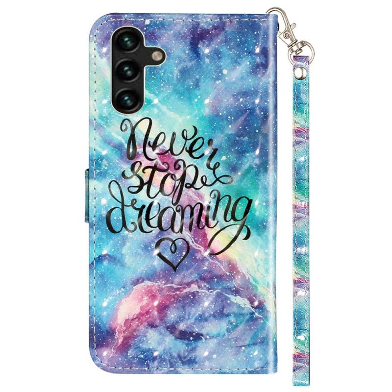 Kožené Puzdro Samsung Galaxy S24 Fe Hviezdna Obloha S Popruhom
