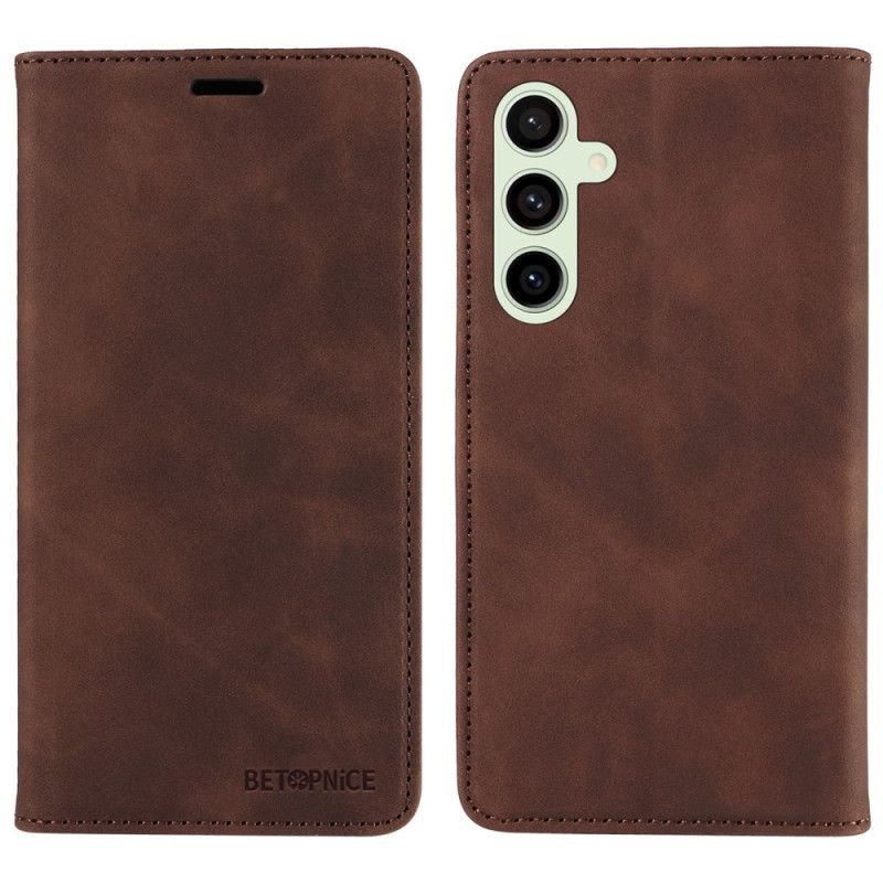 Kožené Puzdro Samsung Galaxy S24 Fe Technológia Blokovania Rfid V Retro Štýle Betopnice