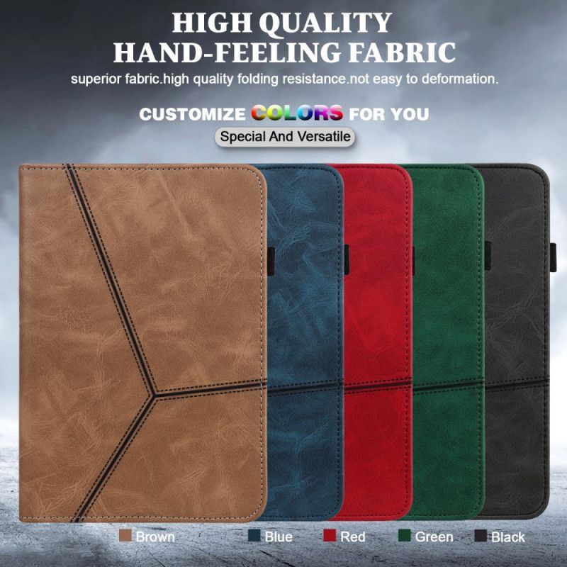 Peňaženkové Kožené Puzdro iPad Pro 12.9" (2022) Geometrické Tvary