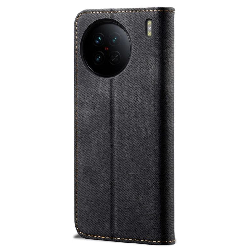 Flipové Puzdro Vivo X90 Pro Kožené Puzdro Džínsová Tkanina