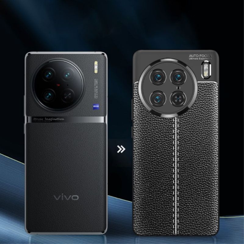 Kryt Vivo X90 Pro Efekt Dvojitej Kože Litchi
