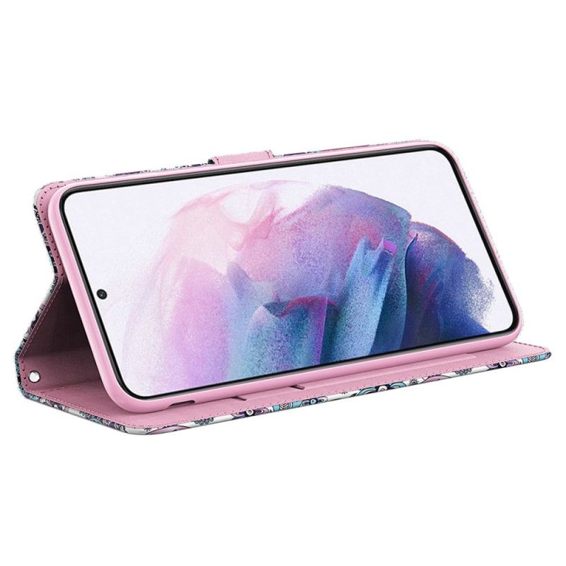 Kožené Puzdro Samsung Galaxy S23 Plus 5G Strappy Paisley Vzor