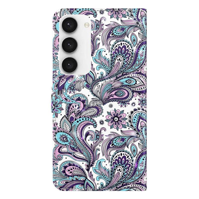 Kožené Puzdro Samsung Galaxy S23 Plus 5G Strappy Paisley Vzor