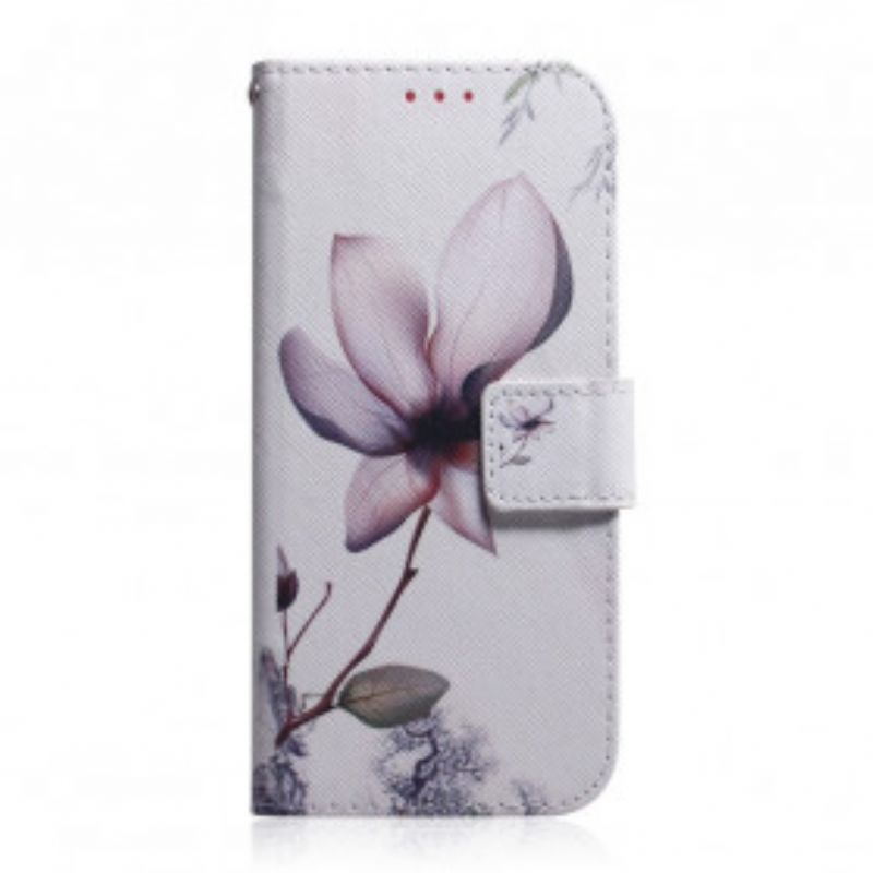 Peňaženkový Kryt Motorola Edge 20 Pro Kvet Dusty Pink