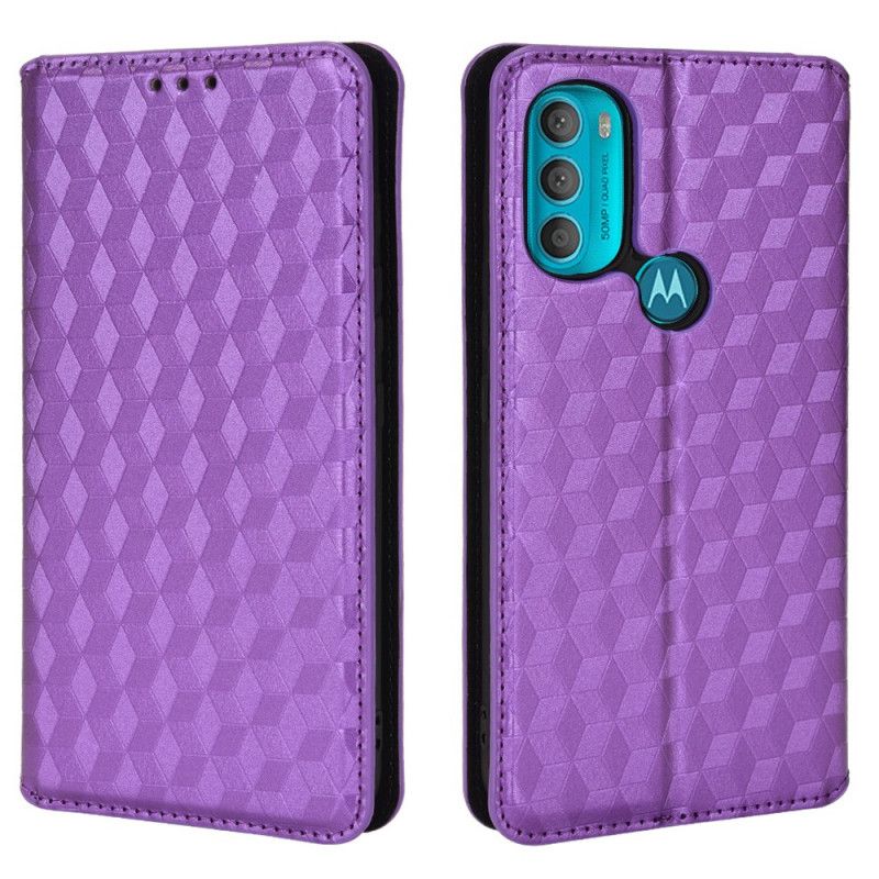 Flipové Puzdro Moto G71 5G Kožené Puzdro Efekt Diamantovej Kože