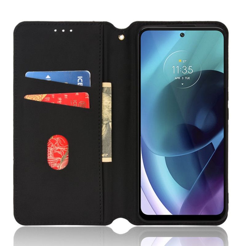 Flipové Puzdro Moto G71 5G Kožené Puzdro Efekt Diamantovej Kože