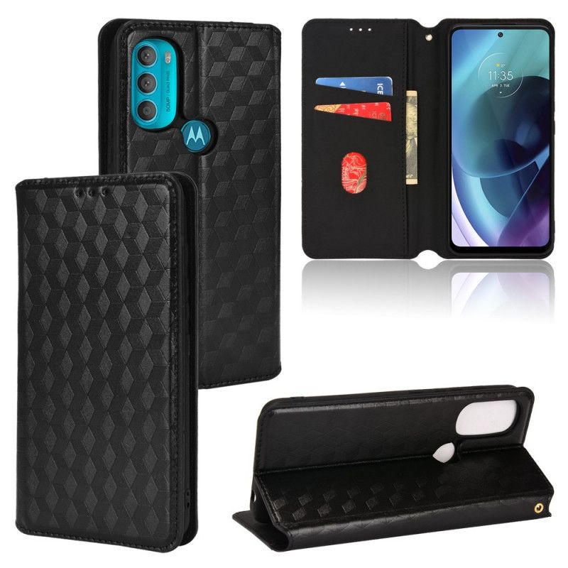 Flipové Puzdro Moto G71 5G Kožené Puzdro Efekt Diamantovej Kože