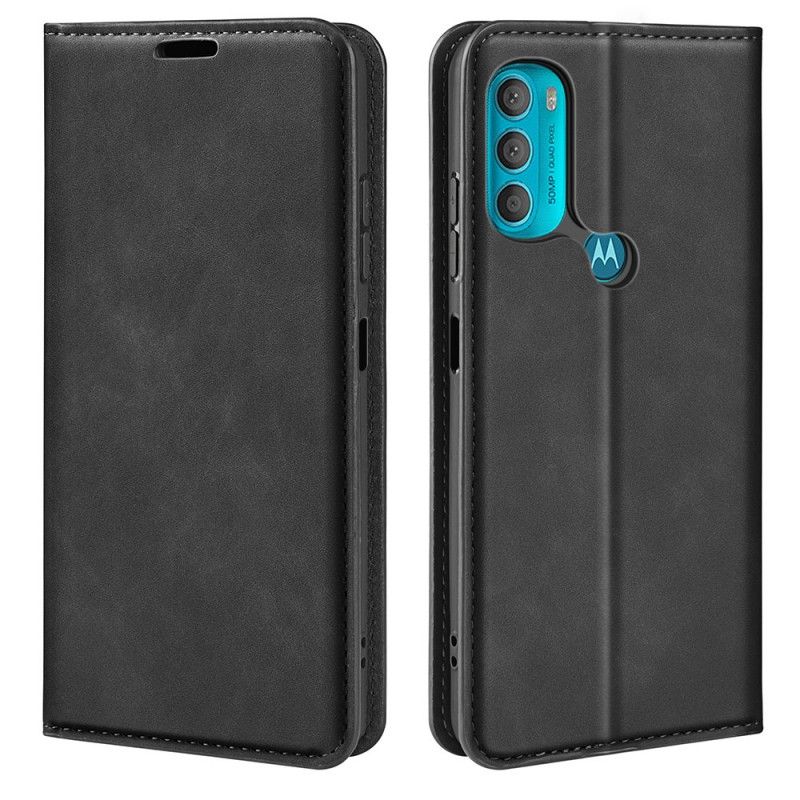 Flipové Puzdro Moto G71 5G Kožené Puzdro Efekt Hodvábnej Jemnej Kože