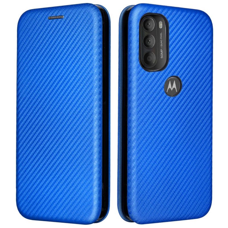 Flipové Puzdro Moto G71 5G Kožené Puzdro Farebný Uhlíkový Silikón