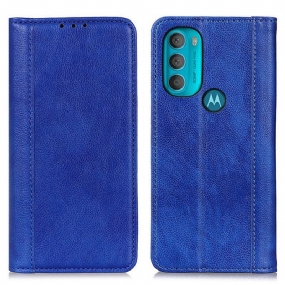 Flipové Puzdro Moto G71 5G Kožené Puzdro Koža Elegance Split Litchi
