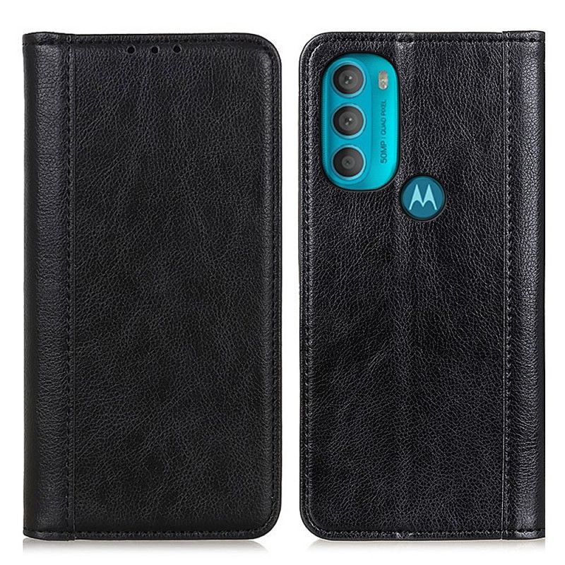 Flipové Puzdro Moto G71 5G Kožené Puzdro Koža Elegance Split Litchi