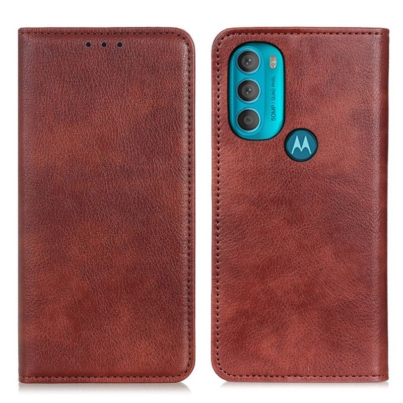 Flipové Puzdro Moto G71 5G Kožené Puzdro Štruktúrovaná Štiepaná Koža