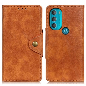 Flipové Puzdro Moto G71 5G Vintage Umelá Koža A Gombík