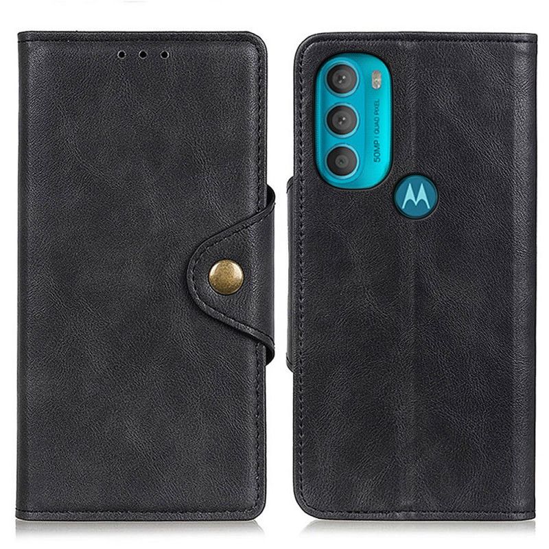 Flipové Puzdro Moto G71 5G Vintage Umelá Koža A Gombík