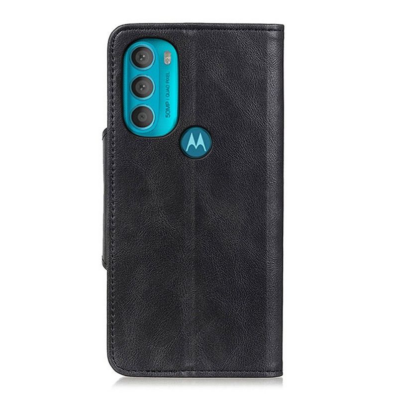 Flipové Puzdro Moto G71 5G Vintage Umelá Koža A Gombík