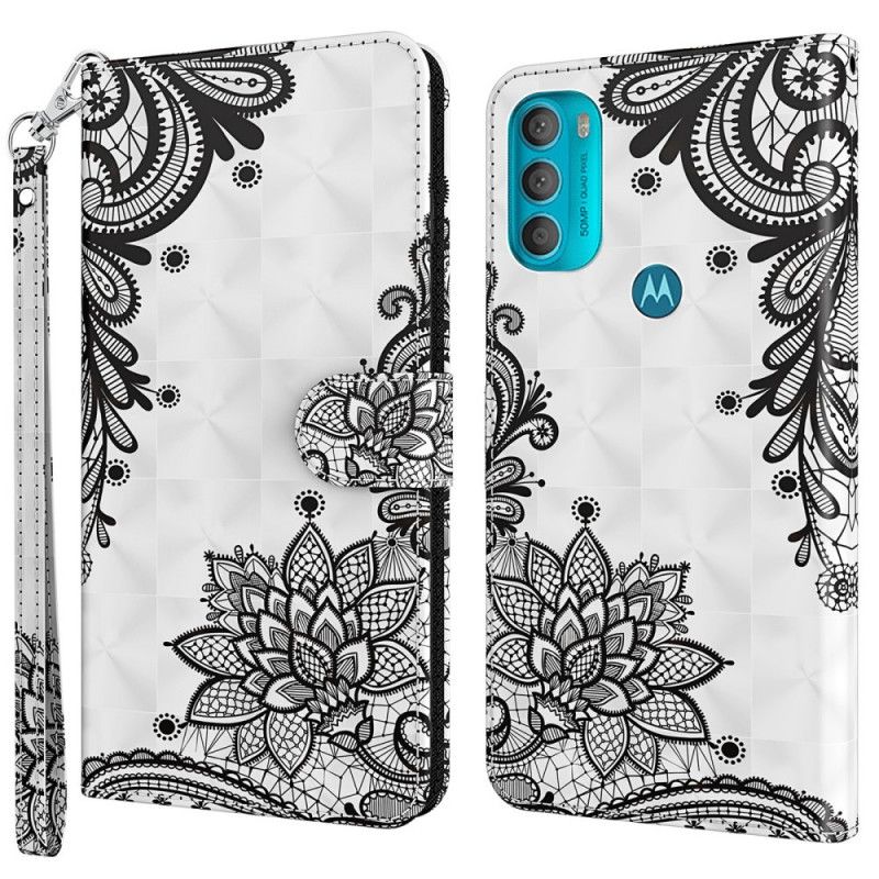 Kožené Puzdro Moto G71 5G Elegantná Čipka