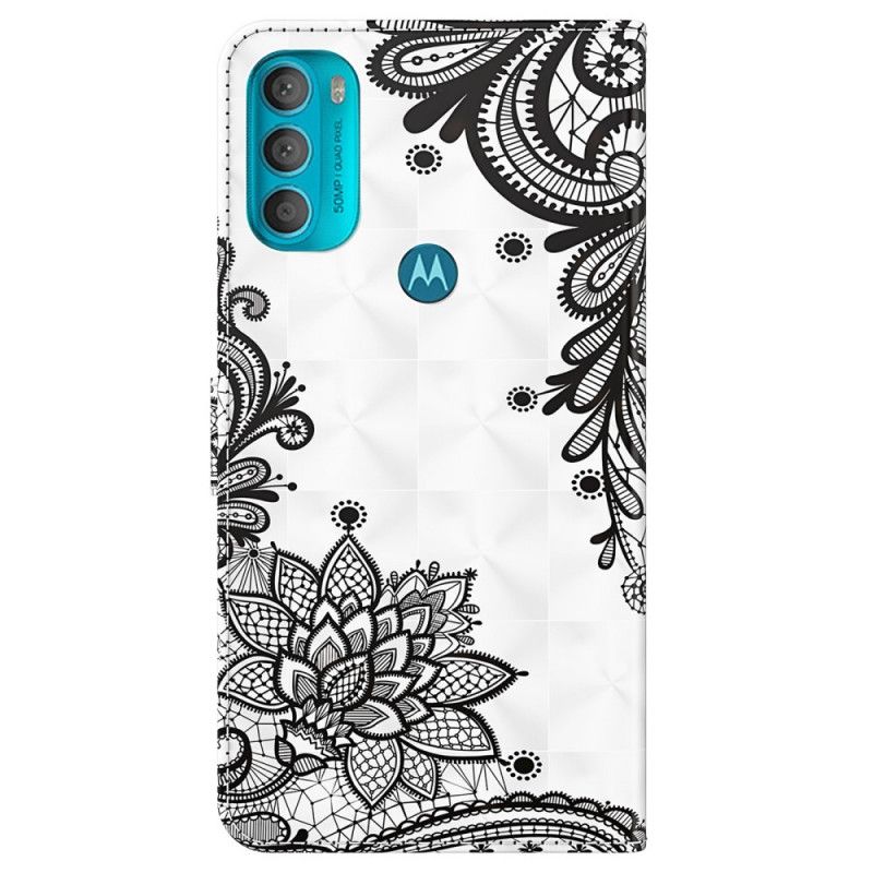 Kožené Puzdro Moto G71 5G Elegantná Čipka