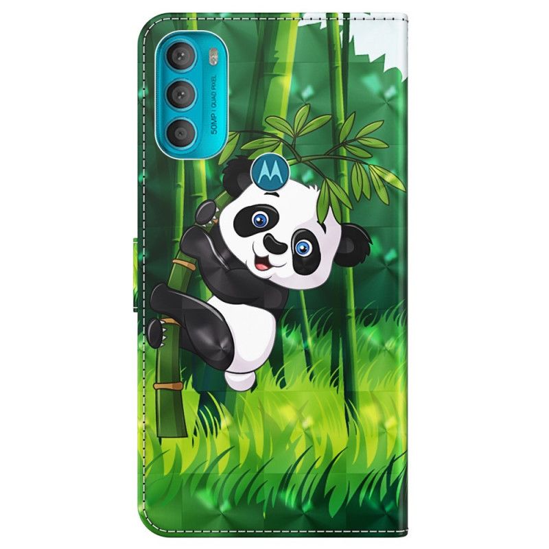 Kožené Puzdro Moto G71 5G Panda A Bambus