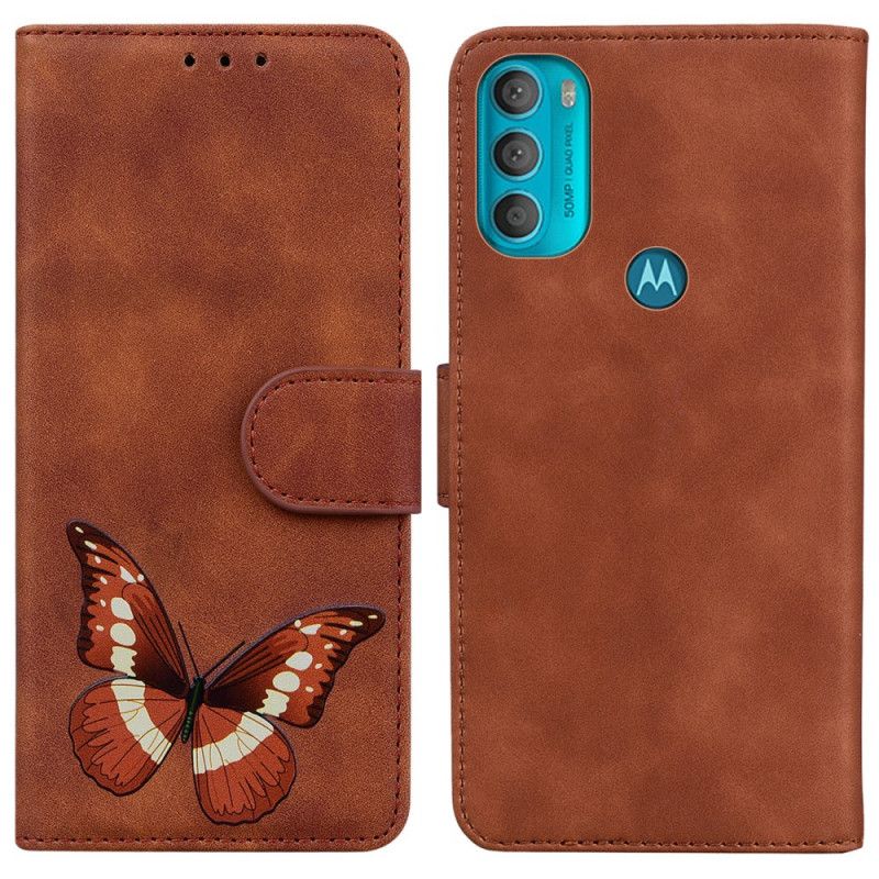 Kožené Puzdro Moto G71 5G Skin-touch Butterfly