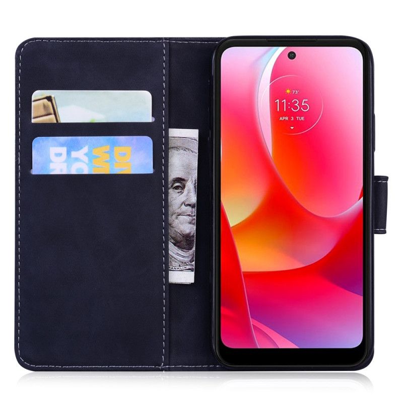 Kožené Puzdro Moto G71 5G Skin-touch Butterfly