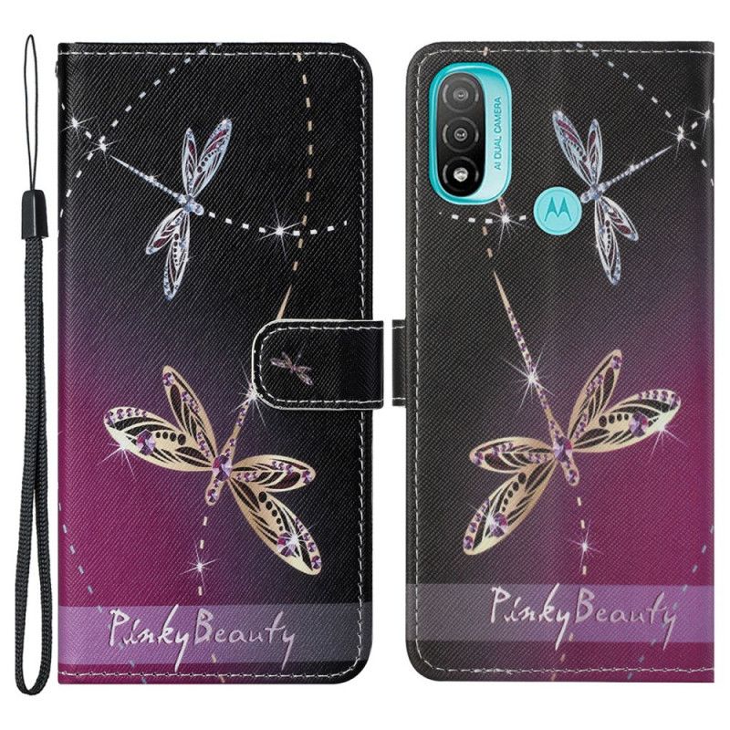Kožené Puzdro Moto G71 5G Strappy Vážky