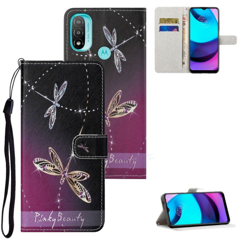 Kožené Puzdro Moto G71 5G Strappy Vážky