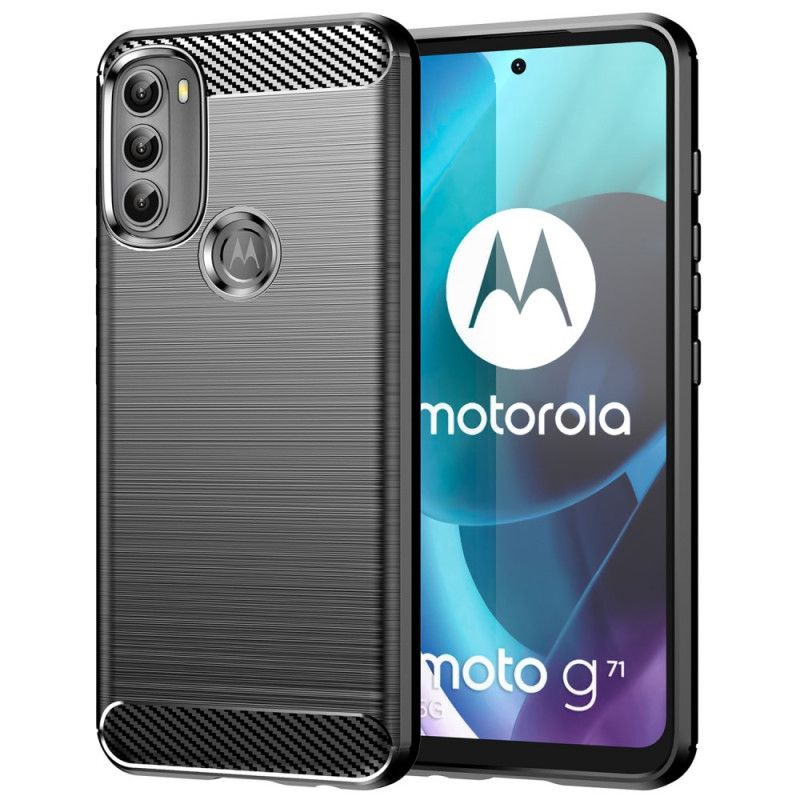 Kryt Moto G71 5G Kartáčované Uhlíkové Vlákno
