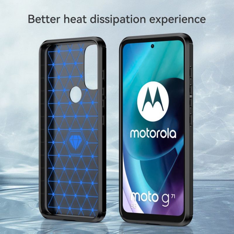 Kryt Moto G71 5G Kartáčované Uhlíkové Vlákno