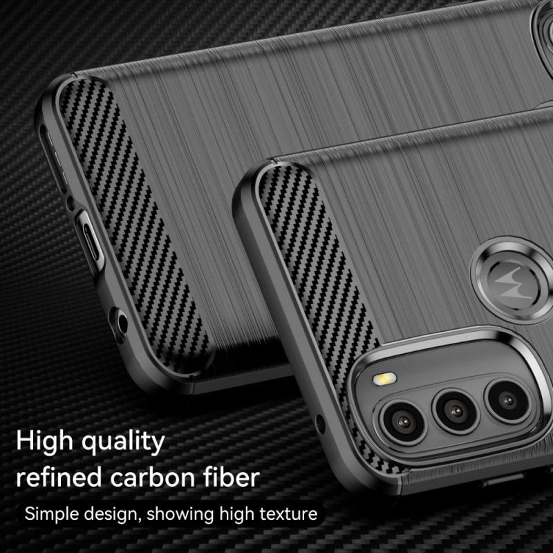 Kryt Moto G71 5G Kartáčované Uhlíkové Vlákno
