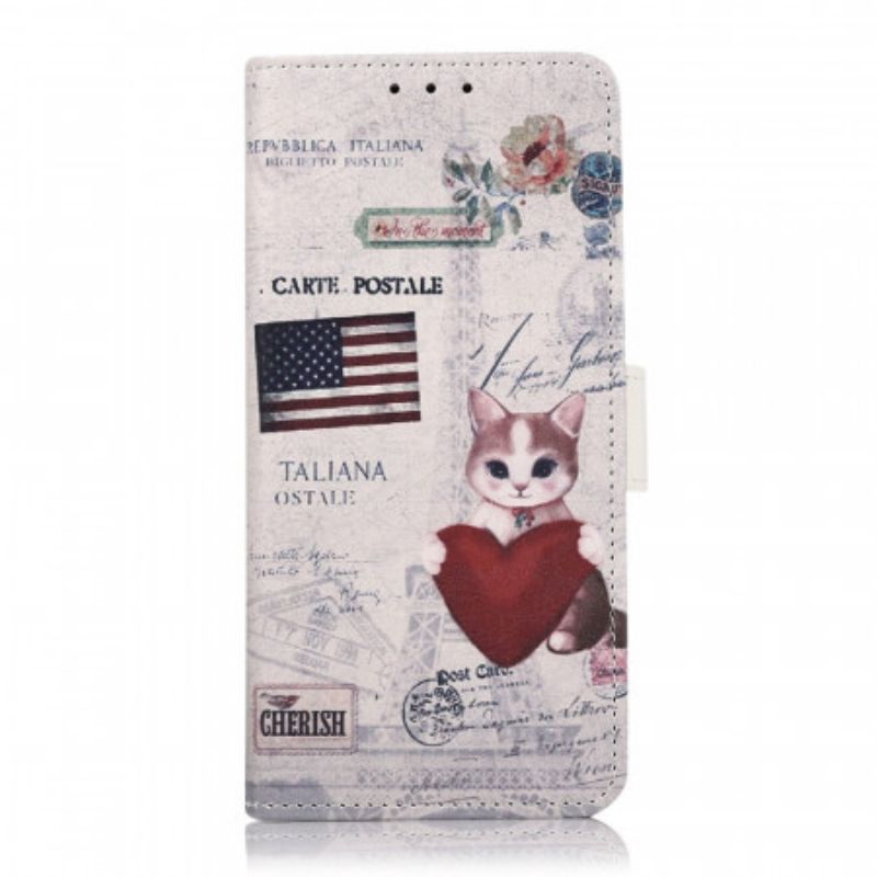 Peňaženkový Kryt Moto G71 5G Cestovateľ Cat
