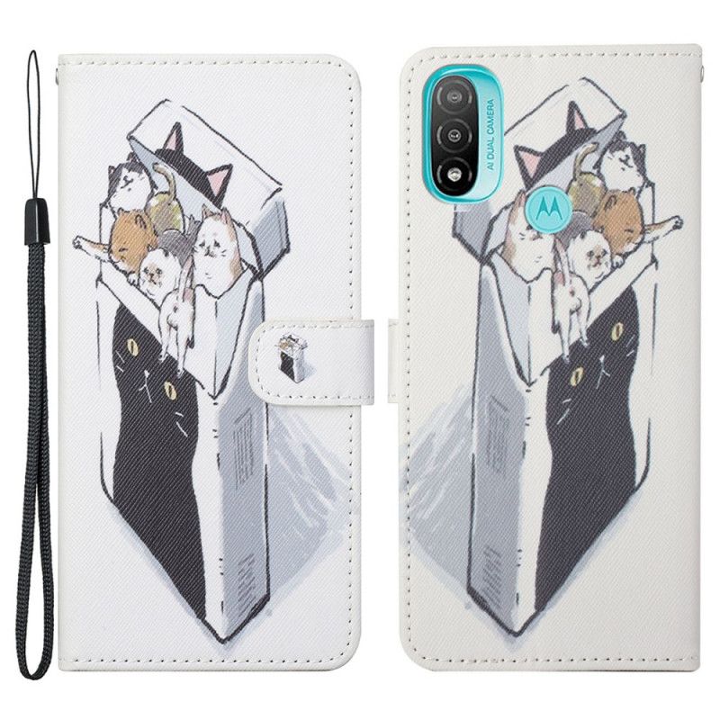 Peňaženkový Kryt Moto G71 5G Doručovacie Tangá Mačky