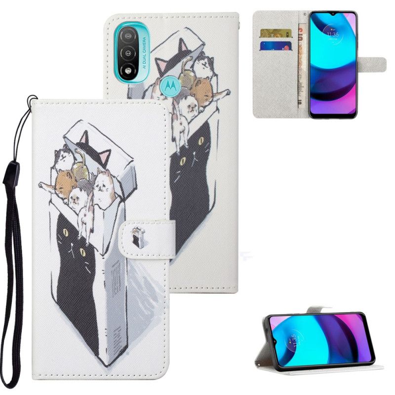 Peňaženkový Kryt Moto G71 5G Doručovacie Tangá Mačky