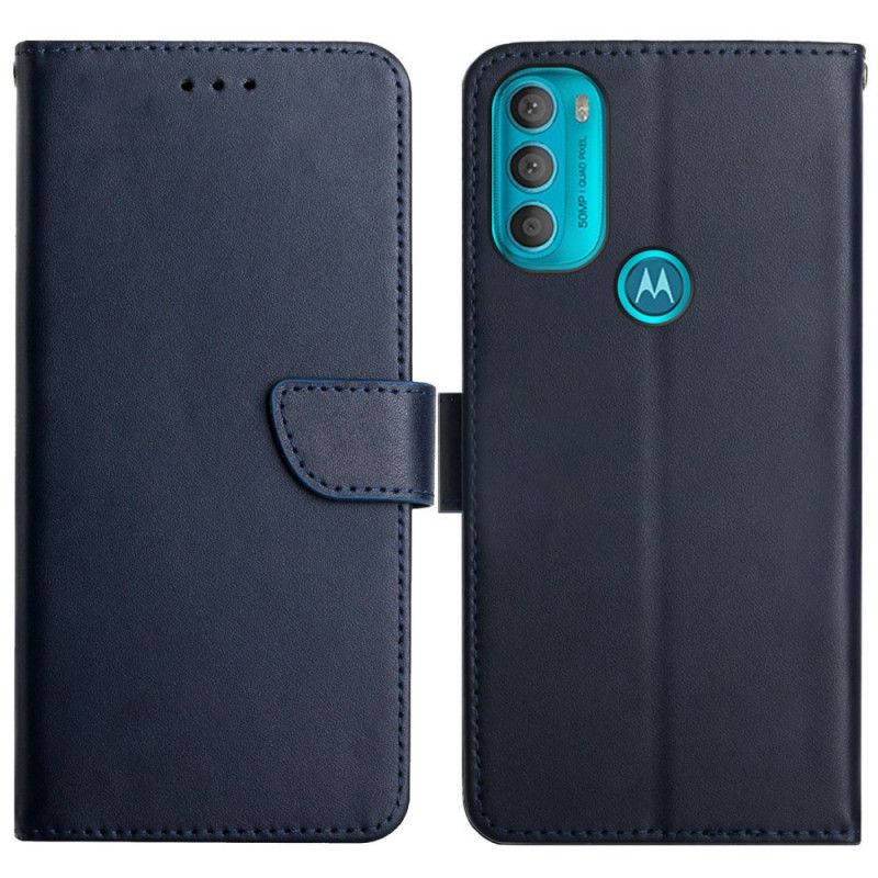 Peňaženkový Kryt Moto G71 5G Pravá Koža Nappa