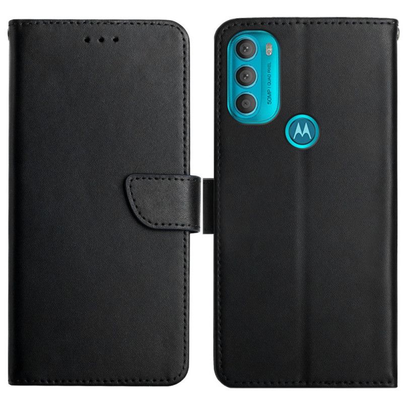 Peňaženkový Kryt Moto G71 5G Pravá Koža Nappa