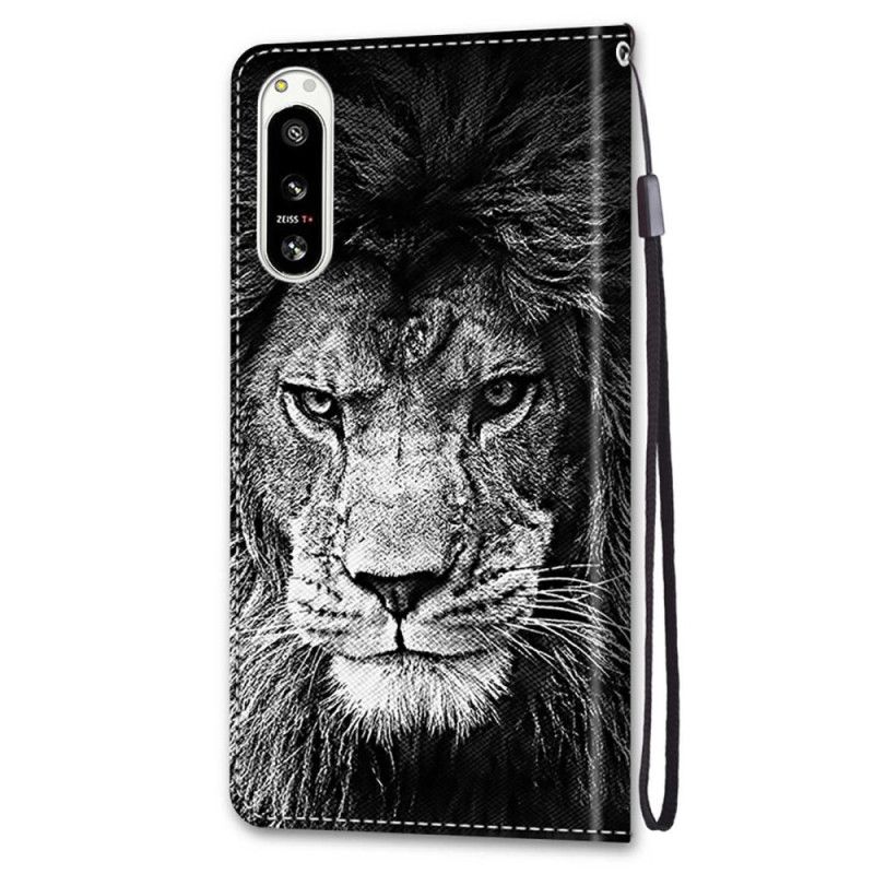 Kožené Puzdro Sony Xperia 5 IV Lanyard Lion