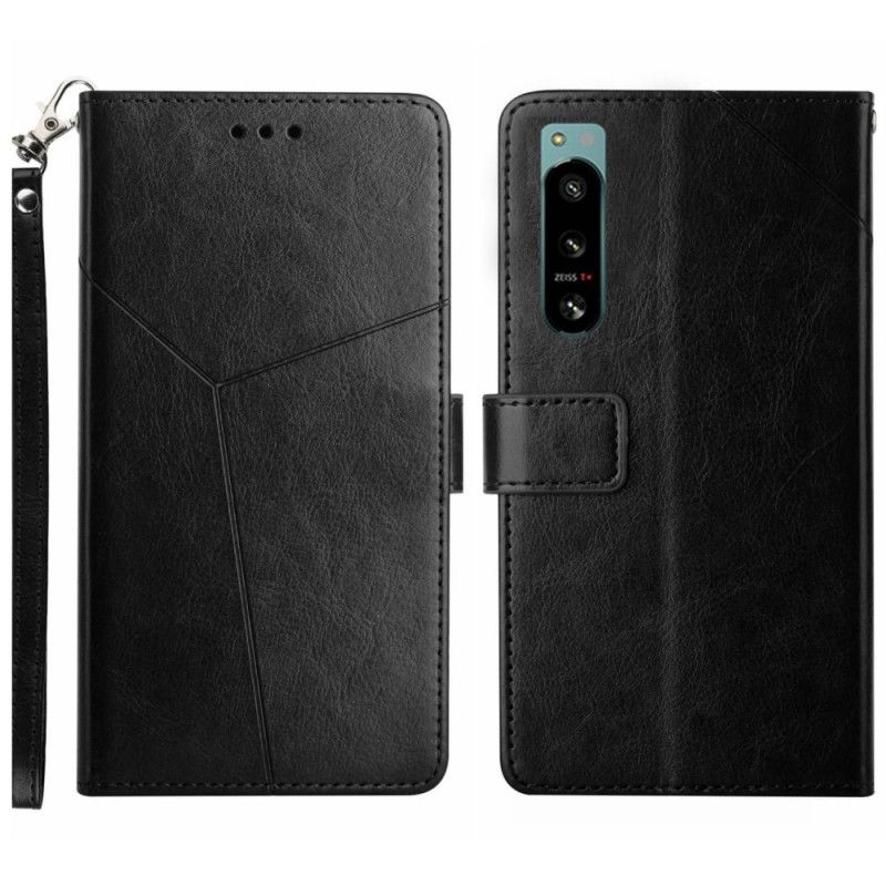 Kožené Puzdro Sony Xperia 5 IV Popruhový Vzor Y