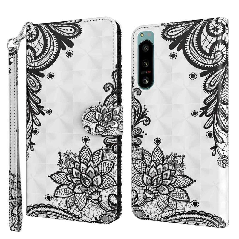 Kožené Puzdro Sony Xperia 5 IV Remienková Čipka