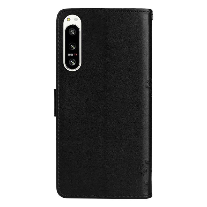 Kožené Puzdro Sony Xperia 5 IV Strom A Strappy Cat