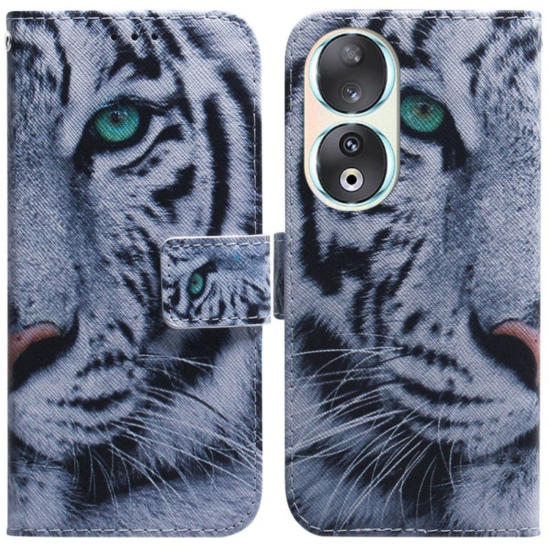 Kožené Puzdro Honor 90 Biely Tiger