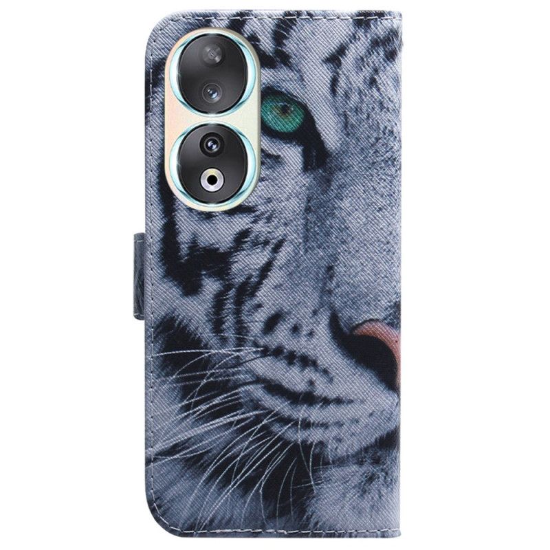 Kožené Puzdro Honor 90 Biely Tiger