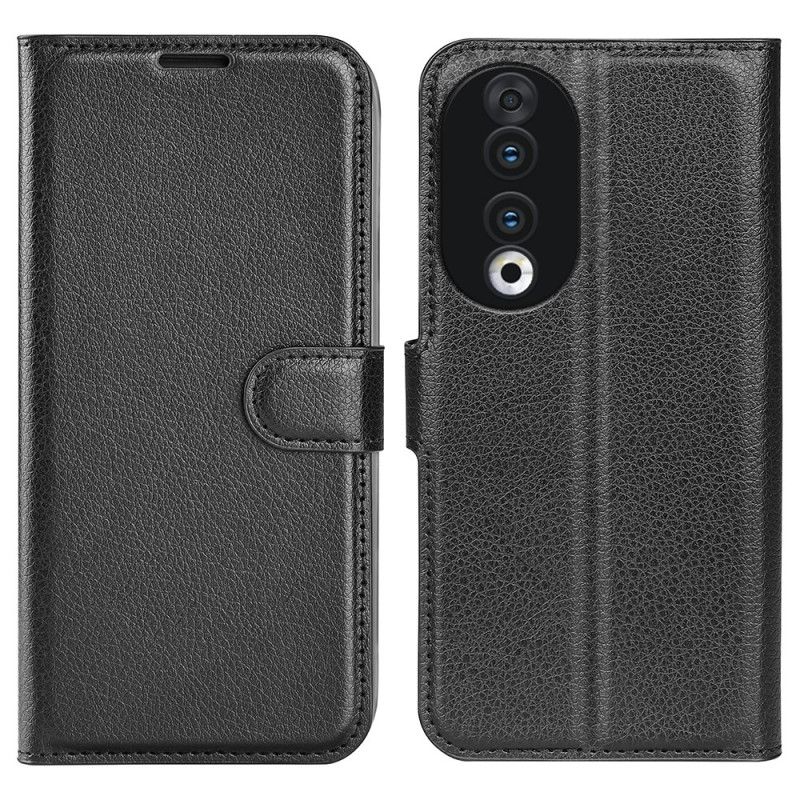 Kožené Puzdro Honor 90 Klasická Umelá Koža Litchi