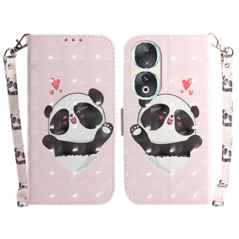 Kožené Puzdro Honor 90 Panda Love S Popruhom